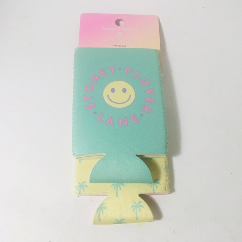 Stoney Clover Lane Slim Can Drink Sleeves Coozies Logo Palm Trees Green Yellow